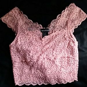 Wet seal crop lace top